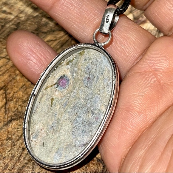 Beautiful Green Ruby Fuchsite Pendant 2 1/4” - Picture 7 of 11